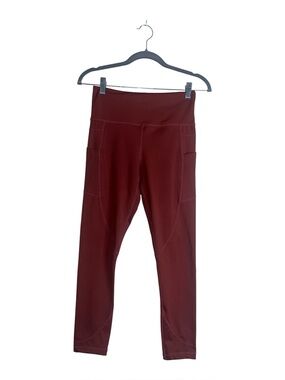 Zyia Active Rust High-Rise Leggings with Side Pockets Sz 4
